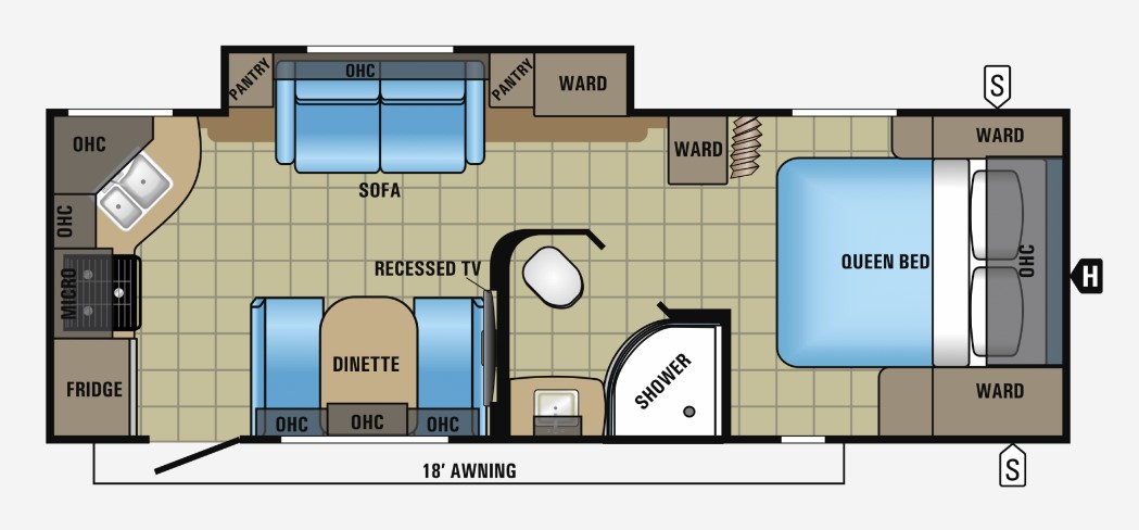 2017 JAYCO WHITE HAWK 24RKS, , floor-plans-day image number 0